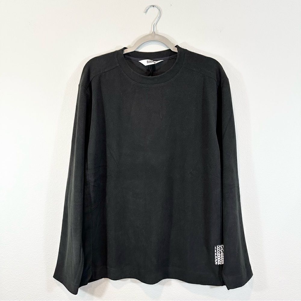 NWT Rains Black Fleece Sweatshirt Size L Unisex